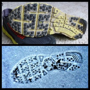 The FluidFlex Sole and the mark it leaves behind.